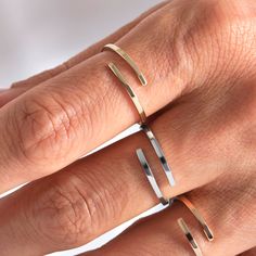 Here's the 14K Gold Spiral Snake Stacking Ring by Christo! Our Wrapped Open Cuff Stacked Band is perfect Stackable and Daily Wear Ring for Girls. This Dainty Minimalist Everyday Ring is designed as Premium Chick Index Finger Ring and 10K Affordable Compliment Ring for her. This 14K gold spiral ring is perfect compliment ring as a Everyday Simple Ring design for women. Our Wrapped stacked Band is perfect spiraling ring gift for mother, wife and mom. This Stylish Minimalist Thin Ring is also great birthday, anniversary or special day Jewelry Gifted Ring for girlfriend, best friend, darling, daughter, sister or yourself. Please check our other stackable gold rings: https://www.etsy.com/shop/Cristojuanna?ref=seller-platform-mcnav§ion_id=43773456 Ring Features: We can make 10K 14K 18K Solid Gol Ring Design For Women, Spiral Snake, Simple Ring Design, Index Finger Rings, Gold Rings Stackable, Spiral Ring, Everyday Ring, Simple Ring, Everyday Rings