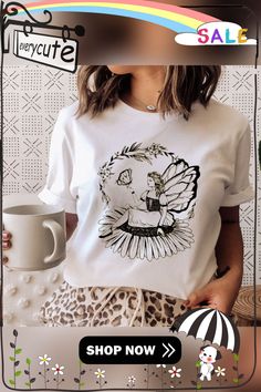 Women Ladies Mushroon Frog Tshirt Fashion Cartoon Animal Summer Lady Print Tee Stylish T Top Tshirts Clothes T-shirt Casual Summer T-shirt With Mushroom Design, Casual Mushroom Print T-shirt For Spring, Frog Tshirt, Summer Cotton T-shirt With Cat Print, Cotton T-shirt With Leopard And Graphic Print, Clothes T Shirt, Casual Unicorn Print T-shirt For Summer, Fashion Cartoon, Tshirt Fashion