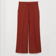 H&M Rust Orange Flare Palazzo Pants Condition: Brand New, Never Worn Color: Rust Orange Size: H&M Size 8, Fits Like A Small Or Like A Size 4 In Normal Pants Bundle To Save Smoke Free Home H&m Wide-leg Workwear Pants, H&m Wide Leg Pants For Fall, Chic H&m Wide-leg Pants, H&m High Waist Bottoms For Fall, Stretch Bottoms By H&m For Fall, H&m Wide-leg Workwear Bottoms, H&m Wide Leg Pants For Spring Workwear, H&m Wide-leg Pants For Workwear, H&m High-waisted Summer Pants