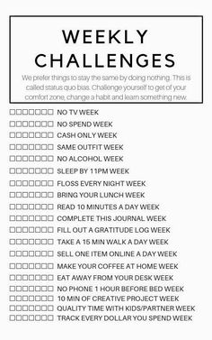 Weekly Challenges, Weekly Saving, Planner Organization, Marketing Strategies, Journal Prompts