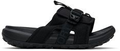 The North Face - Black Explore Camp Slides Black Outdoor Sandals With Vibram Sole, Non-slip Black Sandals For Outdoor, Black Waterproof Slip-on Sport Sandals, Black Slip-on Sport Sandals For Hiking, Sandals Design, Black Synthetic T-strap Sandals With Cushioned Footbed, Men Sandals, Hiking Sandals, Black North Face