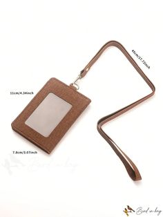 BirdinBag - Professional PU Leather ID Holder with Lanyard Everyday Rectangular Bag With Id Window, Brown Pattern, Id Holder, Lanyard, Pu Leather, Card Holder, Leather, Pattern, Color