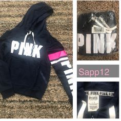 % Authentic Rare/Htf Brand Nwot/Without Clear Packaging Bag Pink Vs Blue Sweatshirt Zip Up Hoodie Jacket With Pink White Logo On The Chest & On One Sleeve , Size: Large, Never Worn , Smoke Free And Pet Free Home Pink Logo Print Hoodie For Spring, Pink Long Sleeve Hoodie With Logo Print, Pink Logo Print Sweatshirt, Pink Winter Hoodie With Logo Print, Winter Pink Hoodie With Logo Print, Sporty Pink Sweatshirt With Logo Print, Casual Pink Hoodie With Logo Print, Casual Pink Sweatshirt With Logo Print, Pink Logo Print Athleisure Sweatshirt