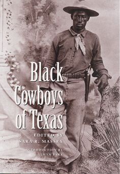 the cover of black cowboys of texas, with an image of a man in a cowboy hat