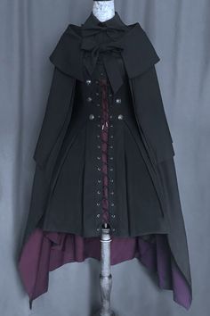 flange oath punk style cape by foxtrot lolita(Pre-order ends 20th November 2019) #lolitastyle #Lolitafashion Cloak Aesthetic, Old Fashion Dresses, Vestidos Vintage, Fantasy Dress, Punk Style, Fantasy Fashion, Cosplay Outfits, Gothic Lolita, Lolita Dress