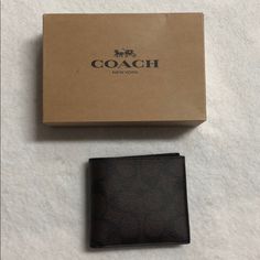 Men’s Bifold Mahogany/Brown Coach Wallet, Classic Leather Design. Nwt Coach Wallet With Coin Pocket As Gift, Coach Wallet With Coin Pocket For Gift, Classic Coach Wallet As Gift, Coach Bifold Wallet As Gift, Brown Wallet As A Gift, Coach Brown Wallet For Business, Coach Brown Business Wallet, Coach Brown Wallet With Coin Pocket, Brown Coach Wallet With Coin Pocket