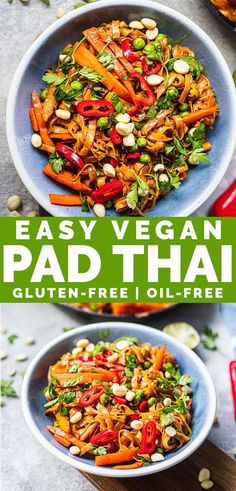 this easy vegan pad thai is the perfect way to use up leftover noodles