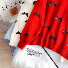 Style: commuting Size: one size Color: blue, apricot, red, orange, purple, black Bow Sweater, Purple Black, Beautiful Day, Apricot, Sweater Top, Throw Blanket, Color Blue, Orange, Purple