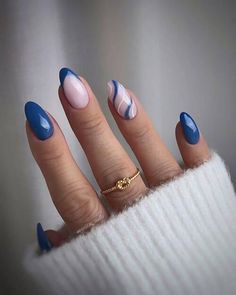 Blue Winter Nail Designs 1 Mauve Nails, November Nails, Nail Art For Beginners, Blue Nail Art, Blue Nail Designs, Short Acrylic Nails, Nail Arts