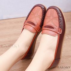 Lasaky - Padded Shoes with Slip-Resistant Properties Orange Loafers With Round Toe For Spring, Orange Round Toe Loafers For Spring, Spring Orange Loafers With Round Toe, Spring Orange Round Toe Loafers, Soft Sole Slippers, Shoe Sole, Flat Slipper, Sheepskin Boots, Coconut Fiber