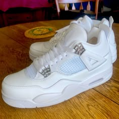 Brand New In Box Jordan’s Cute Jordans 4s, Jordan 4 Retro Pure Money, Cute Jordans, Fire Shoes