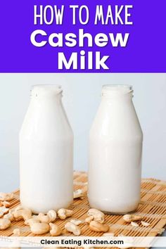 Learn how to make cashew milk for all of your dairy-free needsYou don't even need a nut milk bag to make this delicious vegan and plant-based milkJust blend and pour. How To Make Cashew Milk, Matcha Oat Milk, Diy Smoothies, Water Fruit, Veggie Juice, Milk Smoothie, Clean Eating Breakfast