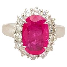 Sapphire Cocktail Ring, Diamond Cocktail Rings, Ruby Ring, Cocktail Rings, Diamond Rings, Vintage Rings, Heart Ring, Platinum, Ruby