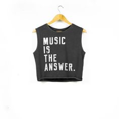 BUY 3 GET 15% OFF!  Get 15% off your order when you buy 3 items from JoshyTees! With an enzyme washed-fade, this relaxed-fit cropped tank top is made from 100% organic ring-spun cotton.  The chest is decorated with an original distressed print with the slogan 'Music Is The Answer'. Colour:Washed Coal Grey Sizes:XS, S, M, L Fabric:100% Organic Cotton Fabric Weight:165gsm Size Guide: XS | UK 8  |  Length: 59 cm / Width 53 cm S | UK 10  |  Length: 61 cm / Width 56 cm M | UK 12  |  Length: 63 cm / Width 59 cm L | UK 14  |  Length: 65 cm / Width 62 cm Care GuideWash temp: 40oC. Use Iron, Do Not Tumble dry FREE UK Delivery FREE US Shipping - Buy any 5 items & use code FREEUSA at checkout A little about the producer of this t-shirt :) JoshyTees is a family run business based in sunny Bournemouth Sleeveless Tops With Letter Print For Everyday, Cotton Slogan Tank Top With Crew Neck, Everyday Cotton Top With Quote Print, Music Is The Answer, Organic Rings, Organic Ring, Bournemouth, Organic Cotton Fabric, Cotton Tank Top