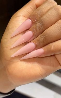 Long Nude Nails, Stilleto Nails Designs, Long Acrylic Nail, Long Acrylic Nail Designs, Simple Acrylic Nails, Girly Acrylic Nails