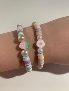 Cute pastel BFF bracelets! Perfect for you and your best friend! Trendy Handmade Pastel Bracelets, Trendy Beaded Pastel Bracelets, Trendy Adjustable Pastel Friendship Bracelets, Trendy Pastel Bracelets With Colorful Beads, Handmade Pastel Bracelets For Friendship, Handmade Pastel Beaded Bracelets Playful Style, Trendy Pastel Beaded Bracelets, Trendy Handmade Pastel Beaded Bracelets, Handmade Pastel Beaded Bracelets In Playful Style