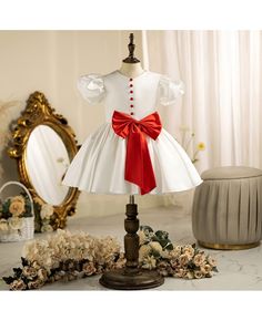 Get 10% off now! Buy white and red bow knot toddler girls formal dress for weddings at cheap price online. Free stable shipping and pro custom service since 2009. Red Princess Dress With Bow For Dress-up, Christmas Princess Dress With Bow, Christmas Wedding Princess Dress With Bow, Holiday Princess Dress With Bow For Dress-up, Fitted Baptism Dress With Bow, Red Princess Dress For Formal Occasions, Elegant Red Princess Dress For Formal Occasions, Red Princess Dress With Bow, Fitted Red Princess Dress For Baptism