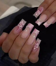 No Charm Nails, Couqutte Nail Ideas, White Nail Art, Pretty Gel Nails, Acrylic Nails Coffin Pink