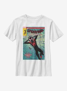 100% CottonWash cold; dry lowImportedListed in youth sizes Miles Morales Music, Brooklyn Subway, Spider Man Miles Morales, Spider Man Into The Spider Verse, Into The Spider Verse, Comic Cover, Alternate Universe, Marvel Tshirt, A Bug's Life