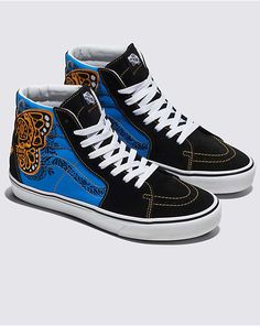 Dia de Los Muertos high-top game changer  The Sk8-Hi revolutionized skate shoes as the first high-top to break onto the scene. The Vans Dia de Los Muertos Sk8-Hi keeps that bold spirit alive with vibrant embroidery featuring a classic sugar skull and mariposa wings. These Dia de Los Muertos shoes honor the Day of the Dead and celebrate family—those gone but never forgotten. Whether you're repping Dia de Los Muertos or looking for standout Day of the Dead shoes, this iconic high-top delivers style with meaning. Classic high top shoeDia de Los Muertos embroidery artworkIdeal for everyday wear and skateboardingSignature waffle rubber outsole for unbeatable gripPadded collar for enhanced support and comfortSuede and canvas upper for a durable and classic lookLace-up closure for a secure and cu Embroidery Artwork, Sk8 Hi Vans, Vans Store, High Top Shoe, The Day Of The Dead, Rare Sneakers, Hello Lover, Skateboard Girl, Skater Boy