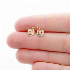 Kid Earrings, Children Jewelry, Cute Snail, Closure Design, Baby Earrings, Baby Jewelry