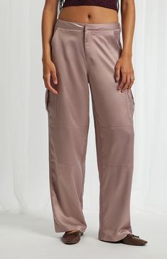 The Satin Cargo Pants from PacSun bring an elevated update to a streetwear essential. These versatile pants sit low on the waist and fuse comfort with high fashion. They feature a luxe satin finish, cargo pockets for an effortlessly stylish edge, and a relaxed baggy fit.


	11.5" rise
	32" inseam
	9.5" leg opening
	Zip fly closure
	Silky woven fabric
	Side hand pockets
	Cargo side pockets
	Paneled body
	Full-length relaxed leg
	Baggy fit
	95% polyester, 5% spandex
	Hand wash Cargo Pants Kids, Satin Cargo Pants, Streetwear Essentials, My Mobile Number, Kids Pants, Baggy Fits, Exclusive Collection, Pacsun, Satin Finish