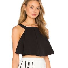 Nicer Crop Top, Perfect For Formals When Paired With A Skirt! Chic Black Crop Top For Date Night, Chic Black Crop Top For Going Out, Chic Black Crop Top, Chic Black Cropped Crop Top, Elegant Black Crop Top For Spring, Black Crop Top, Tops Black, A Skirt, Black Crop