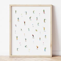 a picture of a group of people on skis Golf Prints Wall Decor, Golf Course Watercolor, Golf Related Gifts, Golf Themed Nursery, Mancave Art, Golf Puns, Golf Watercolor, Golf Locker, Golf Illustration