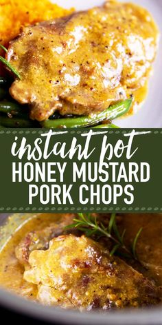 instant pot honey mustard pork chops on a plate