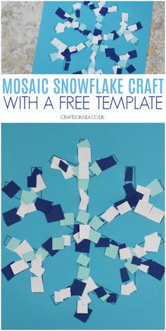 mosaic snowflake craft with a free template