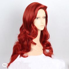 Jessica Rabbit Long Wavy Copper Red Hair With Big Swap Bangs Cosplay Costume Wig. Heat Resistant, Synthetic, Middle Part, Medium Length, And Deep Wave. Cap Size Is Average. Can Be Used For Adult Ariel Costume. Jessica Rabbit Hair, Copper Red Hair, Princess Cosplay, Halloween Wigs, Red Wigs, Wig Stand, Jessica Rabbit, Copper Red, Wigs Online