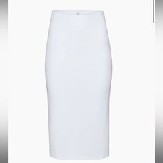 Nwt Never Worn Size Medium Pls Comment If U Have Any Questions :) Opaque Color Not See Thru At All White Elastane Summer Skirt, White Elastane Skirt For Summer, White Elastane Mini Skirt, Summer Midi Skirt In Elastane, Summer Midi Pencil Skirt In Elastane, Summer Midi Elastane Skirt, Casual White Elastane Skirt, White Relaxed Fit Midi Pencil Skirt, White Stretch Pencil Skirt