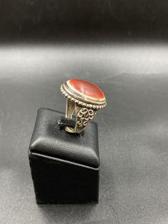 Old Ethnic Afghani Red Agate With Silver Ring Size : 8 US Ring Weight : 10.3 grams Traditional Oval Red Ring, Red Oval Rings With Natural Stones, Spiritual Carnelian Ring Jewelry, Red Carnelian Hallmarked Rings, Antique Carnelian Ring As A Gift, Antique Carnelian Ring As Gift, Antique Carnelian Rings For Gifts, Antique Carnelian Ring For Gift, Traditional Natural Stones Ring Jewelry