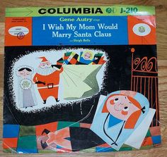 an old children's book with pictures of santa claus and other characters on it