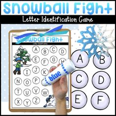 Crumple up the snowball alphabet printouts and let them fly with this fun letter game to play during the winter or during your weather theme! Sing the "Snowball Fight" song as students throw the lettered snowballs around the room. When the snowball song ends, pick up the closest snowball and identify the letter that lands at your feet! There are even recording sheets to add in letter matching with this snowball alphabet game!Such a fun way to learn the letters of the alphabet through play as one Polar Express Activities Preschool, Letter Identification Games, Turner Tots, Winter Alphabet, Name Activities Preschool, January Classroom, Alphabet Game, January Activities, Alphabet Activity