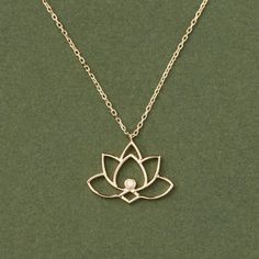 Diamond Lotus Flower Necklace, 14k Solid Gold Yoga Pendant , Dainty Summer Jewelry Chakra Lovers Gift, Diamond Lotus Flower Charm Mother's Day Gift in 14k Solid Yellow, White or Rose Gold If you're looking to purchase only the pendant option, we will include a jump ring at the top of the pendant. This jump ring is compatible with chains that have a width of less than 3mm/0.12 inch. If you require any additional customization for your chain, please don't hesitate to contact us. We're always happy to help. 14K SOLID GOLD is crafted through a meticulous process where gold is melded with other precious metals, forming a blend that results in a piece that radiates with the pure golden hue, a hallmark of its quality and durability. Accompanying this premium material, we offer the exquisite addit Elegant 14k Gold Jewelry With Flower Charm, Minimalist 14k Gold Flower-shaped Jewelry, Minimalist 14k Gold Jewelry With Flower Shape, Minimalist 14k Gold Flower Shaped Jewelry, 14k Gold Birth Flower Jewelry, Elegant Yellow Gold Birth Flower Necklaces, 14k Gold Birth Flower Fine Jewelry, 14k Gold Flower Shaped Necklace For Anniversary, Fine Jewelry With Birth Flower In 14k Gold