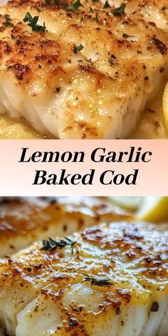 Enjoy a delightful and healthy meal with this simple and flavorful Baked Cod with Lemon and Garlic. This recipe brings out the best in fresh cod with its citrusy and garlicky marinade, making it a superb choice for a quick dinner treat! Quick Fish Dinner Ideas, Fish Recipes Cod Baked, White Cod Recipes, Healthy Haddock Recipes Baked Fish, How To Marinate Cod Fish, Cook Cod In The Oven, Healthy Cod Dinner Recipes, Cod Healthy Recipes, Garlic Butter Cod Baked Fish