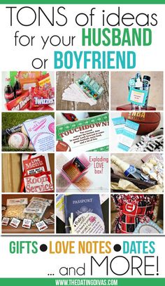 the top ten gifts for your husband or boyfriend on valentine's day, with text overlay