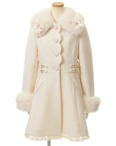 Japan Products, Tokyo Kawaii, Ladies Coat, Winter Princess, Coat White, Liz Lisa, Inspired Fashion, Tulle Lace, Girly Fashion