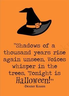 an orange background with a witches hat on it and the words, shadows of a thousand years rise again unseen