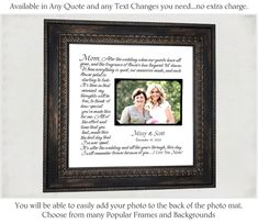 a framed photo with the words mom and daughter on it, next to an image of two women