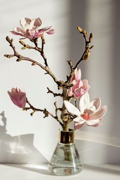 a vase with flowers in it sitting on a table