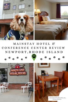 a hotel and conference center review newport rhode island, with pictures of the rooms in each room