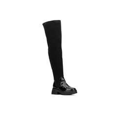 Step into style with these Fashion to Figure Odelia women's extra wide calf thigh-high boots. Click this FOOTWEAR GUIDE to find the perfect fit and more! SHOE FEATURES Tall shaft design Block heelSHOE CONSTRUCTION Faux leather upper Fabric lining Rubber outsoleSHOE DETAILS Square toe Zipper closure 2.4-in. heel 27.5-in. shaft 24-in. circumference Spot clean Imported Size: 7 Wide. Color: Black. Gender: female. Age Group: adult. Wide Calf Thigh High Boots, Steve Madden Black Boots, Lace High Heels, Leather Heeled Boots, Fashion To Figure, Wedge Ankle Boots, Black Heel Boots, Block Heel Shoes, Black Boots Women