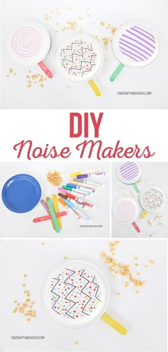 diy mouse makers made out of paper plates and plastic spoons with sprinkles on them