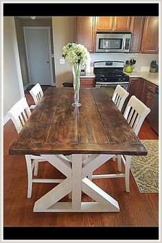 Patio Furniture Sets - Amazon.com, everyone's favorite online retailer. Visit to search for everything you desire immediately. Homemade Kitchen Tables, Farmhouse Table Diy, Small Kitchen Table Sets, Diy Counter, Farmhouse Style Dining Room, Pallet Dining Table, Wooden Kitchen Table, Diy Kitchen Table