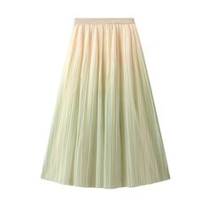 Style: ElegantFit: LooseFabric: PolyesterPattern: OmbreElement: NonDress/Skirt Length: MidiRise: High RiseProduct Type: Pleated,A LineMain Composition: PolyesterSeason: Spring/Summer/Fall High Waist A Line Skirt, Pleated Tulle Skirt, Pleated Tulle, Tutu Skirts, Top Wedding Dresses, Patchwork Skirt, Long Skirts For Women, Spring Skirts, Long Skirts