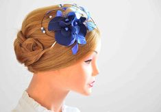 Navy fascinator headband, Navy blue and pale blue fascinator, Feather fascinator, Feather hair clip, Bridesmaids hair accessories Super elegant wedding fascinator made of fabric, hand shaped wire and decorated with beads and feathers. More colors available from options :-) ღೋƸ̵̡Ӝ̵̨̄Ʒღೋ ♥THANK YOU FOR VISITING MY SHOP♥ Blue Headband With Handmade Flowers, Blue Handmade Flowers Headband, Blue Wedding Fascinator With Handmade Flowers, Blue Handmade Flower Hair Accessories For Weddings, Blue Handmade Flower Wedding Hair Accessories, Decoration With Flowers, Navy Fascinator, Headband Wedding Hair, Flowers And Feathers