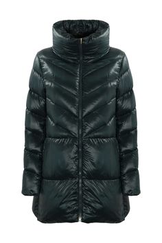 women's medium length down jacket: ultralight nylon long sleeves double slider zip closure quilted design polo neck side pockets straight hem a-line padded lined regular fit composition: 100% polyamide Winter Polyamide Puffer Outerwear, Winter Puffer Outerwear In Polyamide, Winter Puffer Outerwear Made Of Polyamide, Winter Polyamide Outerwear With Padded Collar, Winter Outerwear With Padded Collar In Polyamide, Long Sleeve Quilted Down Jacket With Zipper, Beige Wool Coat, Sequin Coats, Fendi Backpack