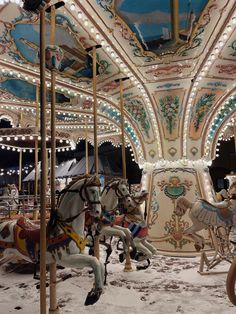 the merry go round has horses on it